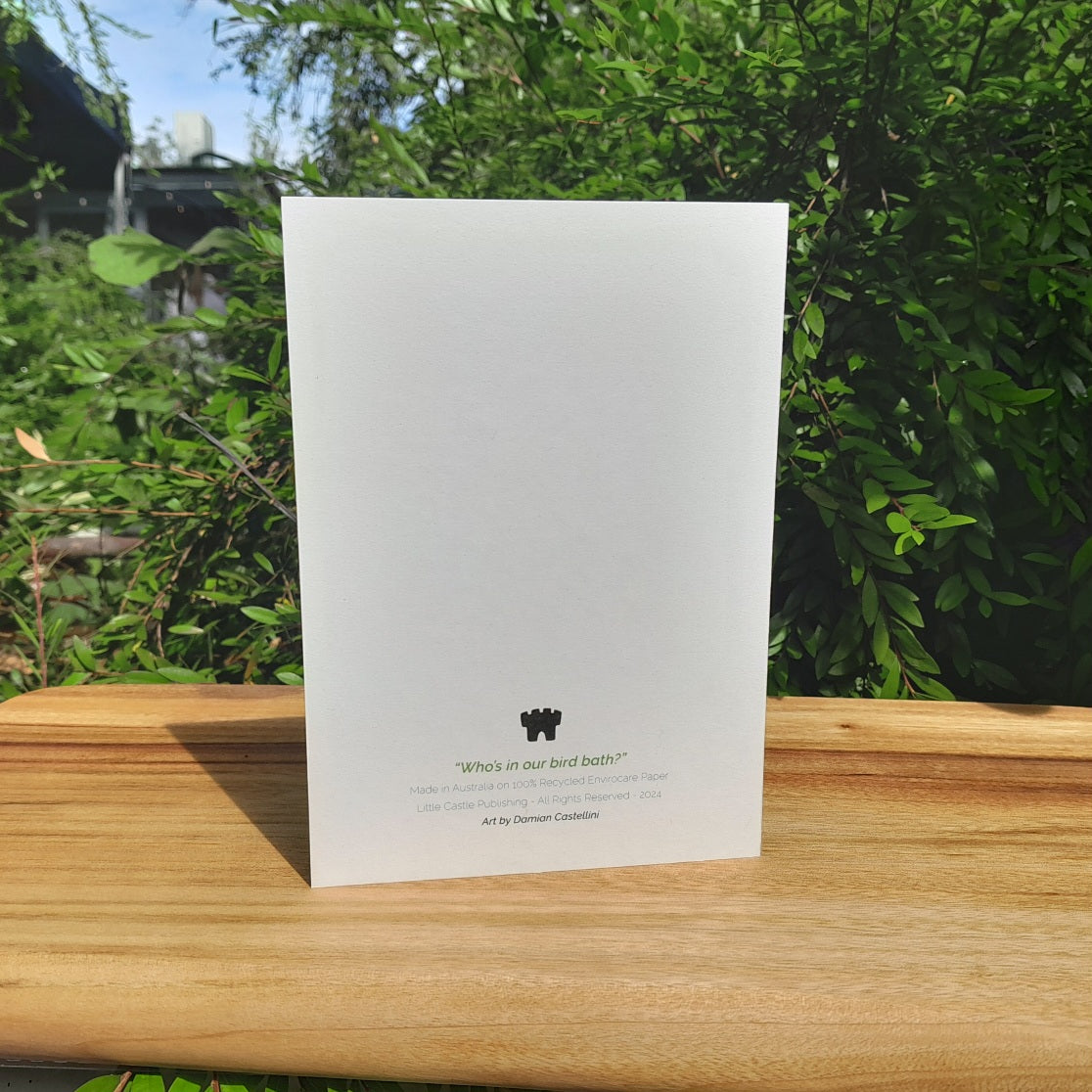 Who's in our birdbath? - Eco-friendly greeting card