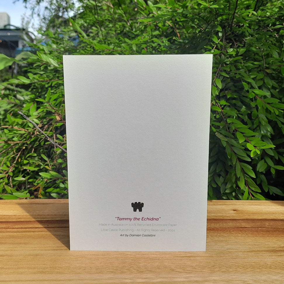 Tammy the echidna - Eco-friendly greeting card