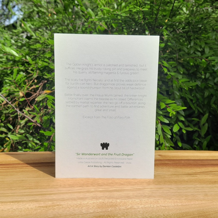 Sir Wanderwort and the fruit dragon - Eco-friendly greeting card
