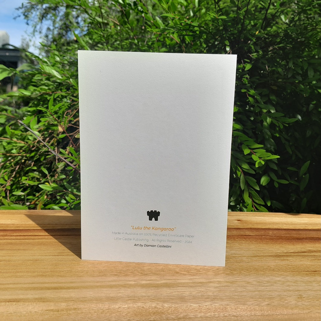 Lulu the kangaroo - Eco-friendly greeting card