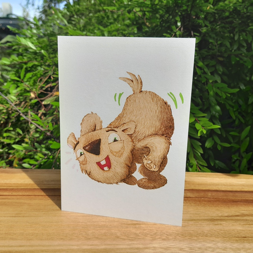 Waldo the wombat - Eco-friendly greeting card