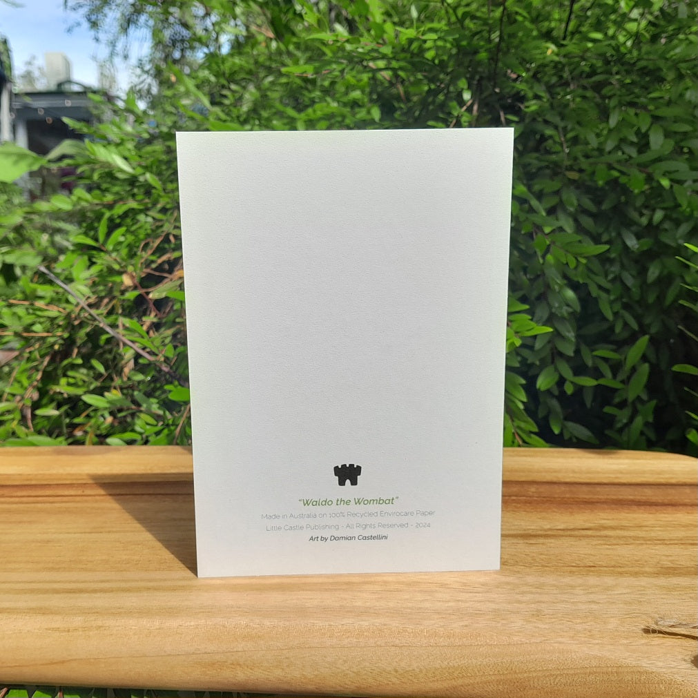 Waldo the wombat - Eco-friendly greeting card