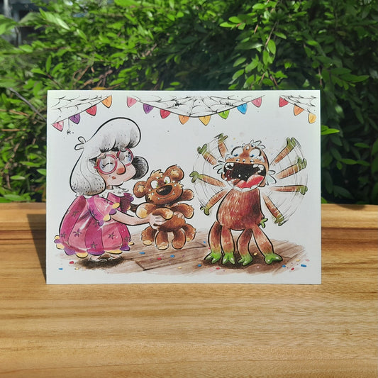 Spider Ted - Eco-friendly greeting card