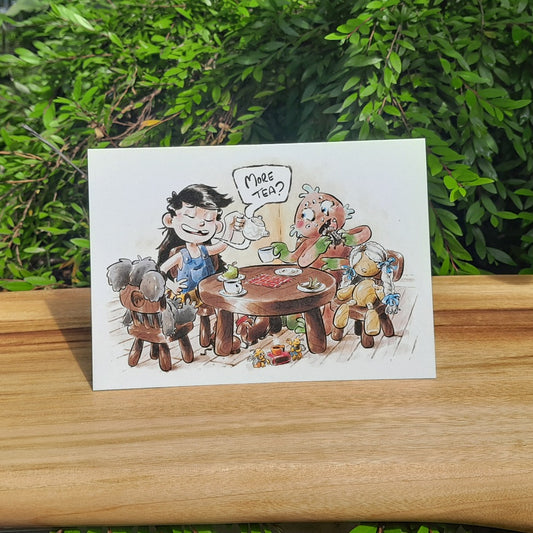 Spider tea party - Eco-friendly greeting card