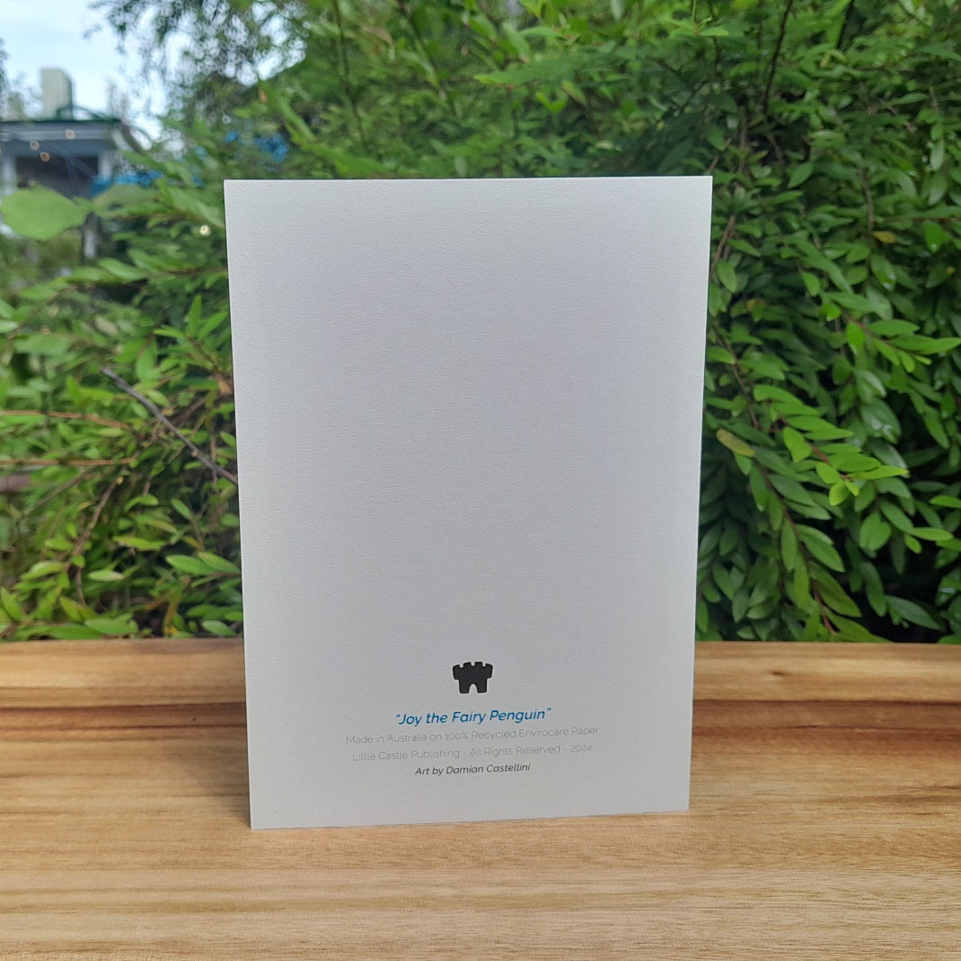 Joy the fairy penguin - Eco-friendly greeting card