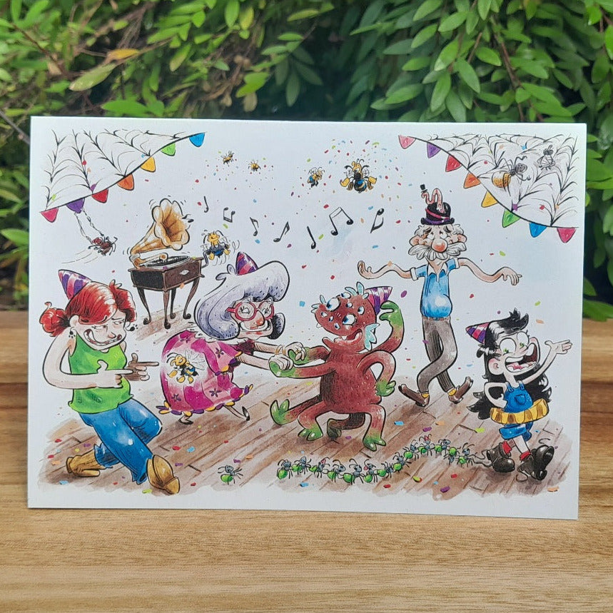 Spider party - Eco-friendly greeting card