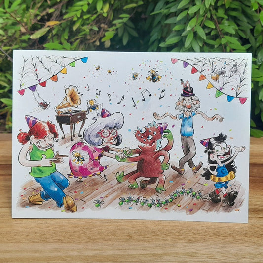 Spider party - Eco-friendly greeting card