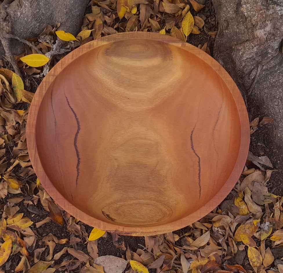 Communal spotted gum green-turned wooden bowl