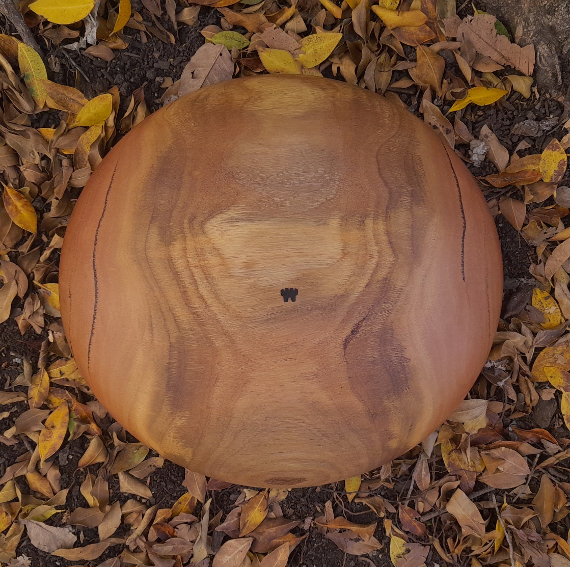 Communal spotted gum green-turned wooden bowl