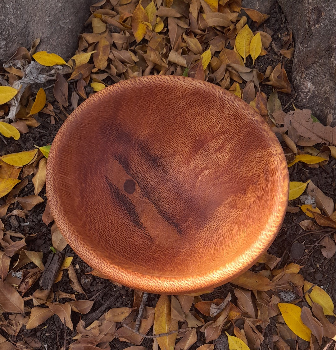 Knotty Silky oak wooden eating bowl
