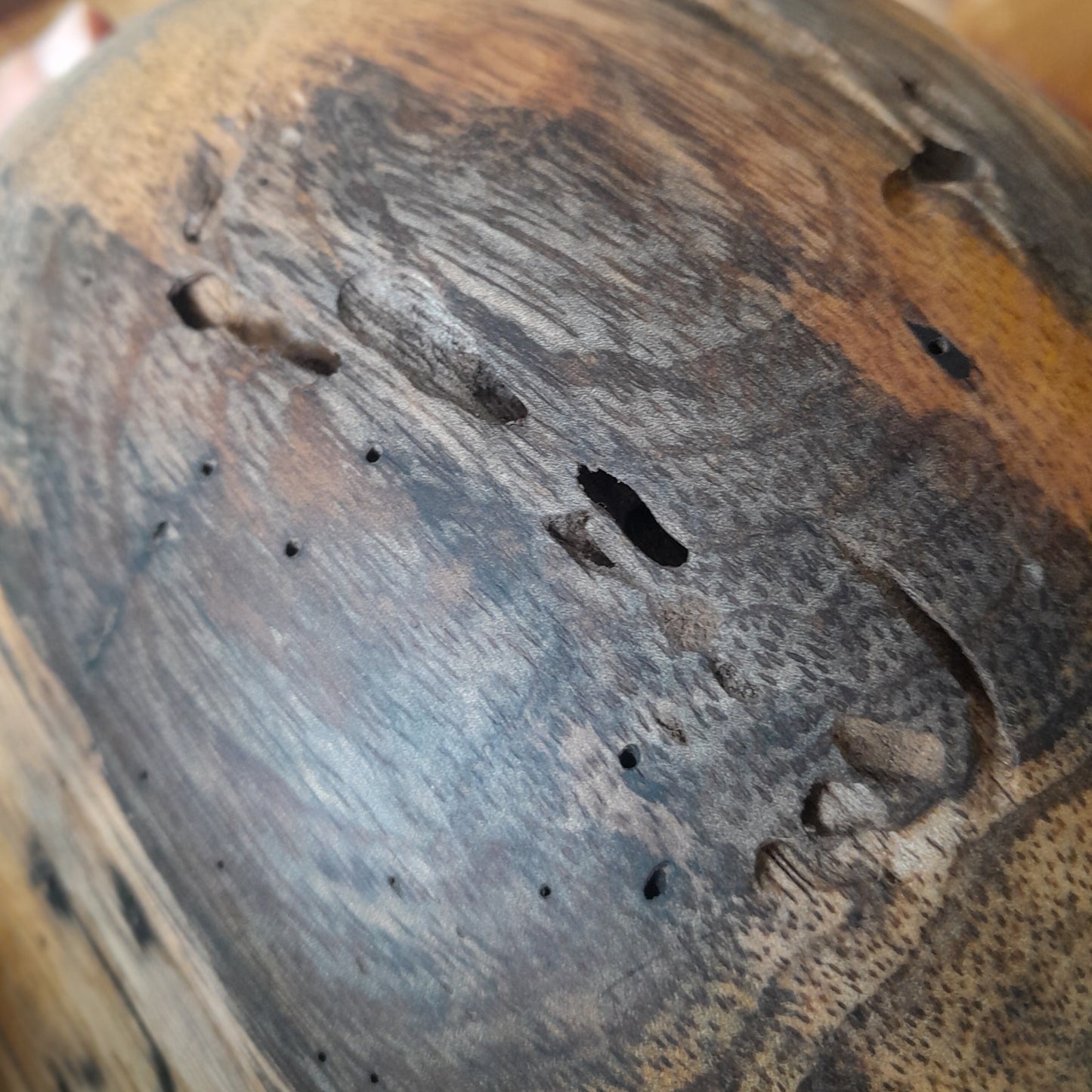 Spalted mango turned wood bowl